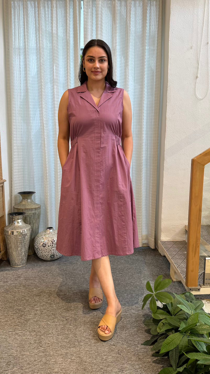 Onion Pink Cotton Dress