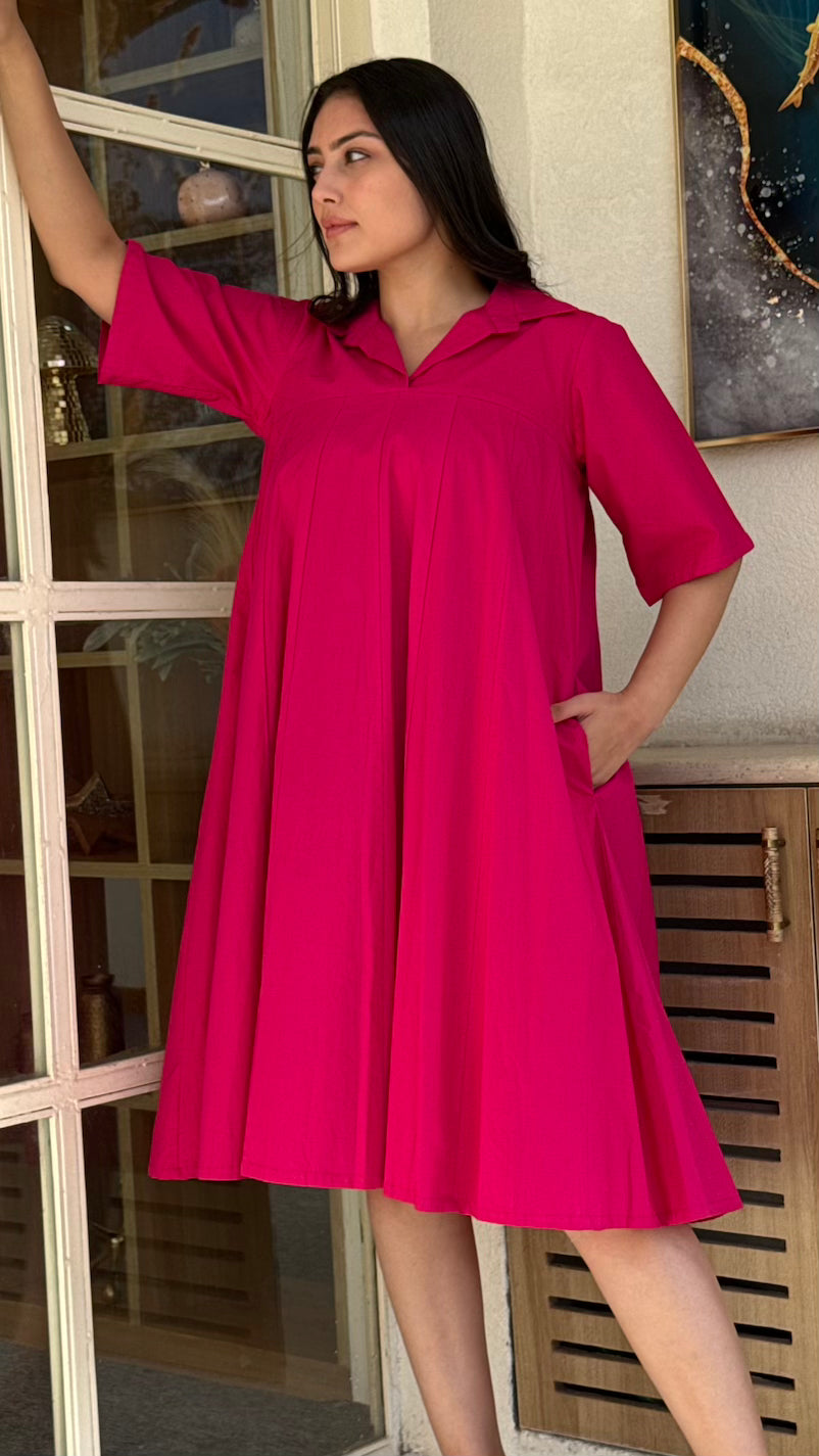 Hot Pink Cotton Kali Dress
