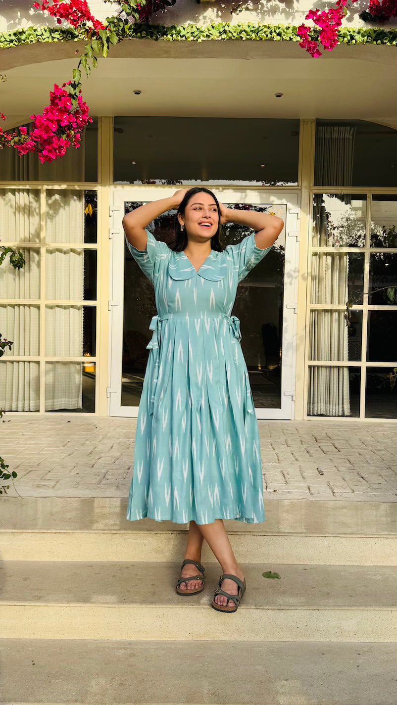 Mint Blue Collar Dress