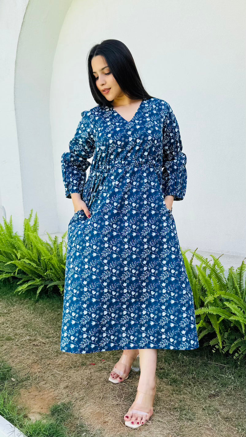 Indigo Midi Dress