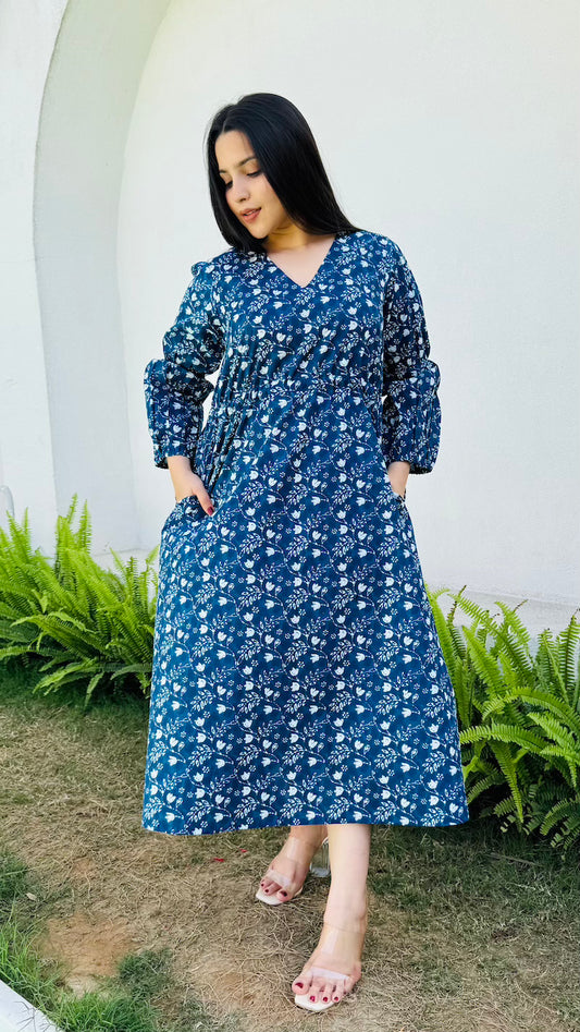 Indigo Midi Dress