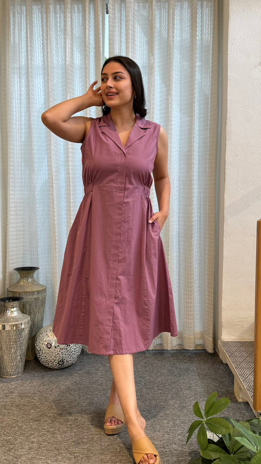 Onion Pink Cotton Dress