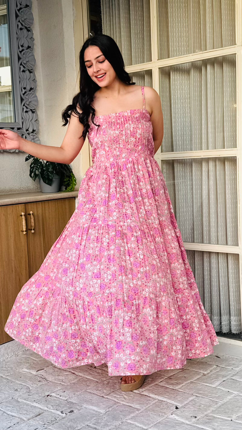 Light Pink Cotton Maxi Dress