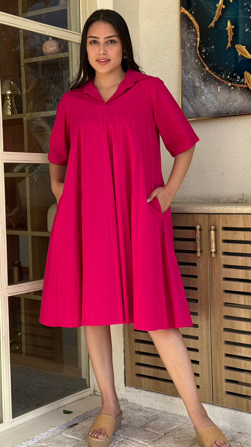 Hot Pink Cotton Kali Dress