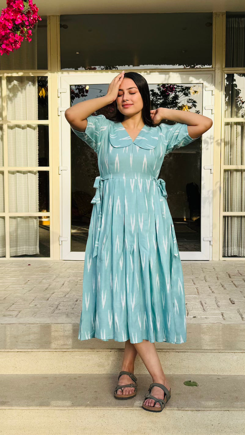 Mint Blue Collar Dress