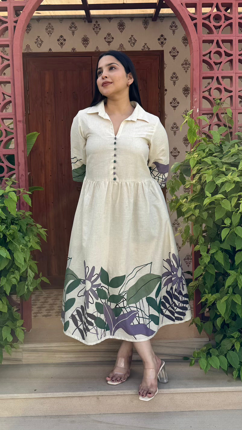 Floral Cotton Midi Dress