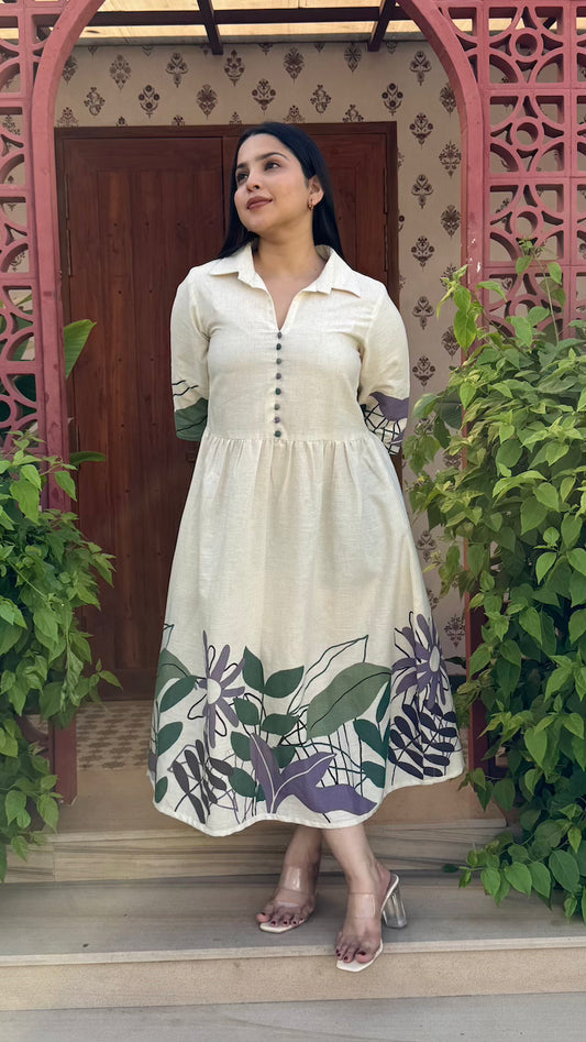 Floral Cotton Midi Dress