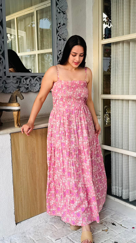 Light Pink Cotton Maxi Dress
