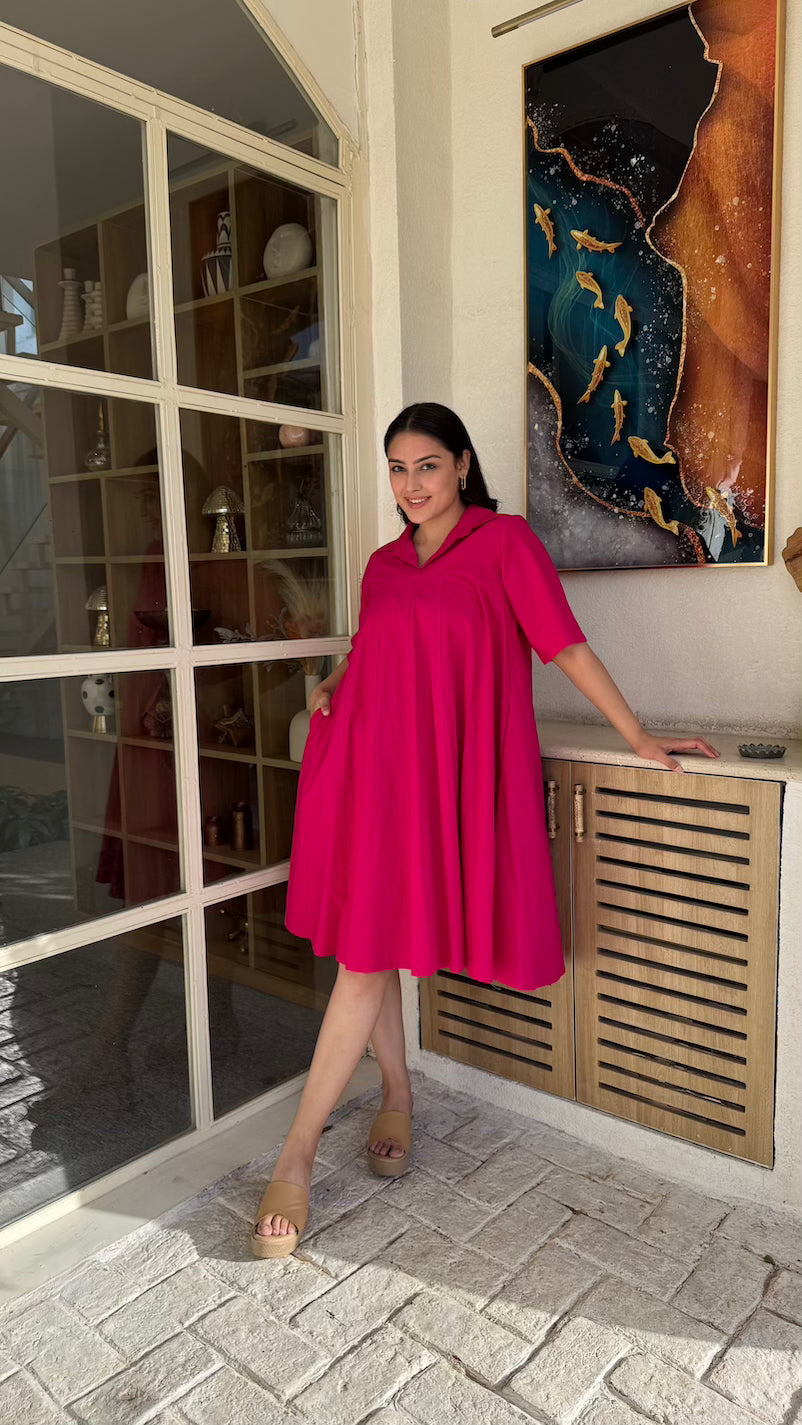 Hot Pink Cotton Kali Dress