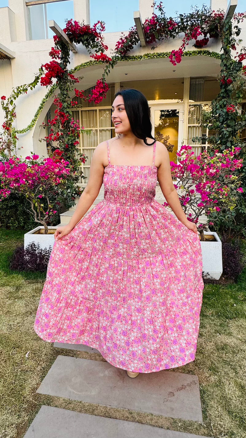 Light Pink Cotton Maxi Dress