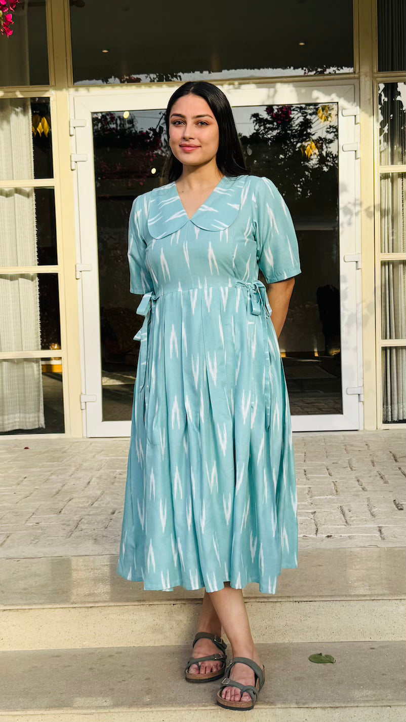 Mint Blue Collar Dress