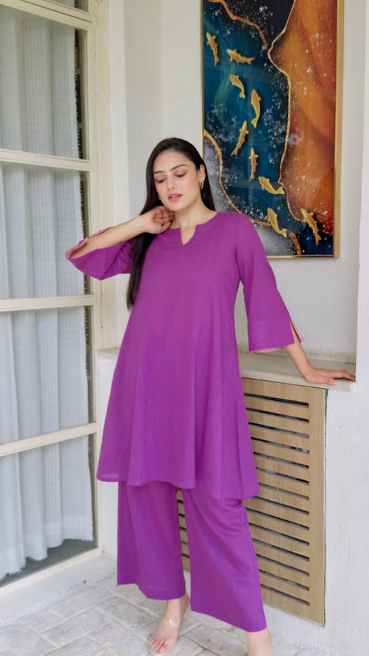Misha Lavender Cotton Kurta Pant