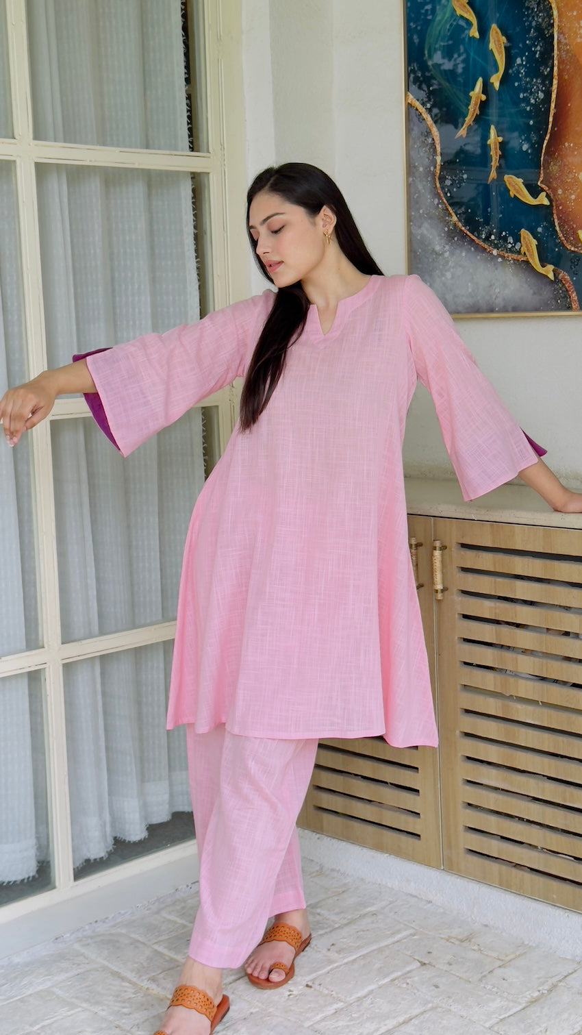 Fida Pastel Pink Kurta Pant