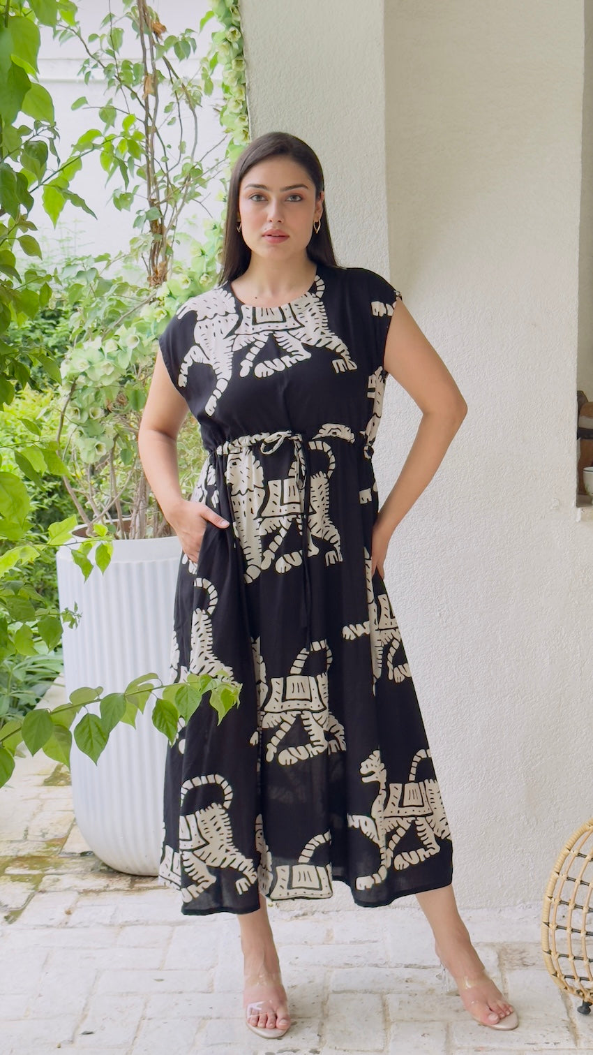 Zeha Black Kaftan Dress