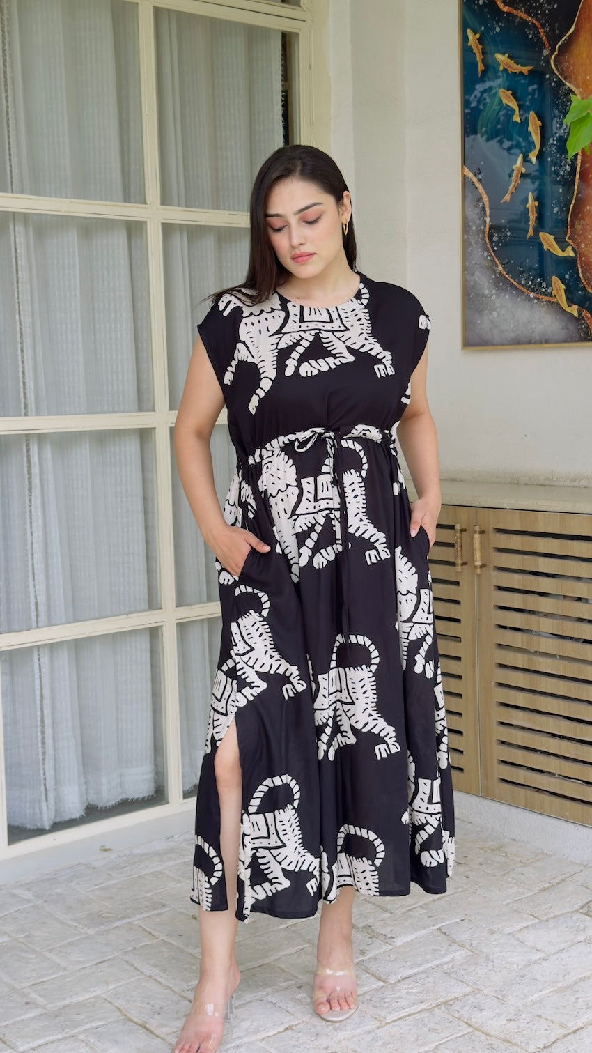 Zeha Black Kaftan Dress