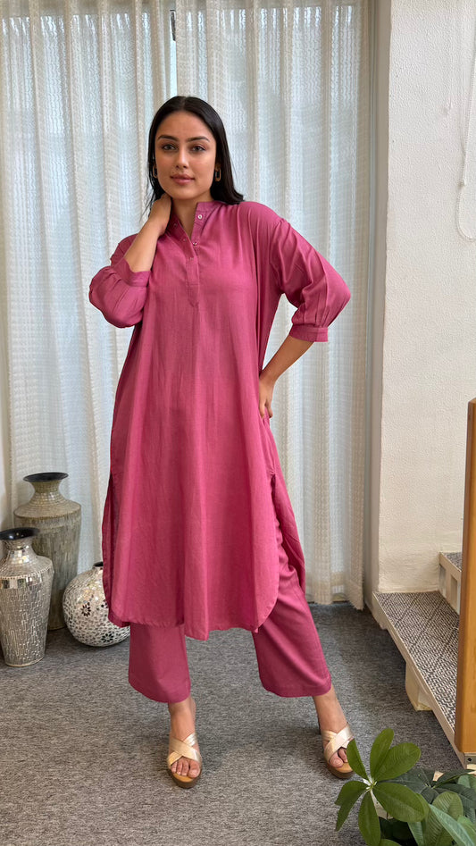 Rose Pink Cotton Co-ord