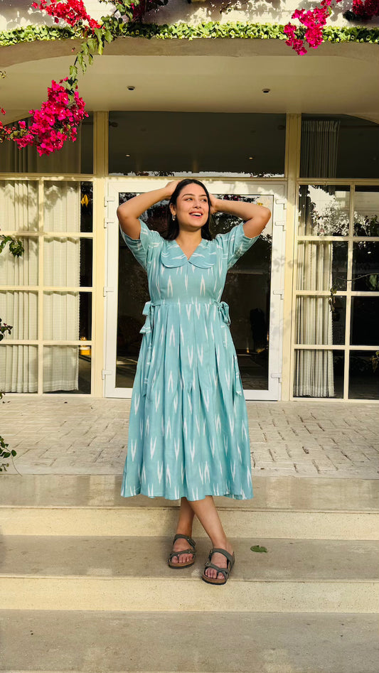 Mint Blue Collar Dress